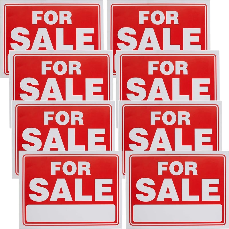 Ram-Pro 9" X 12" Sale Sign for Car and Auto Sales - Rust Free Clear and Visible Text Long Lasting with A Space to Hand Write, (8 Pack) - Image 1